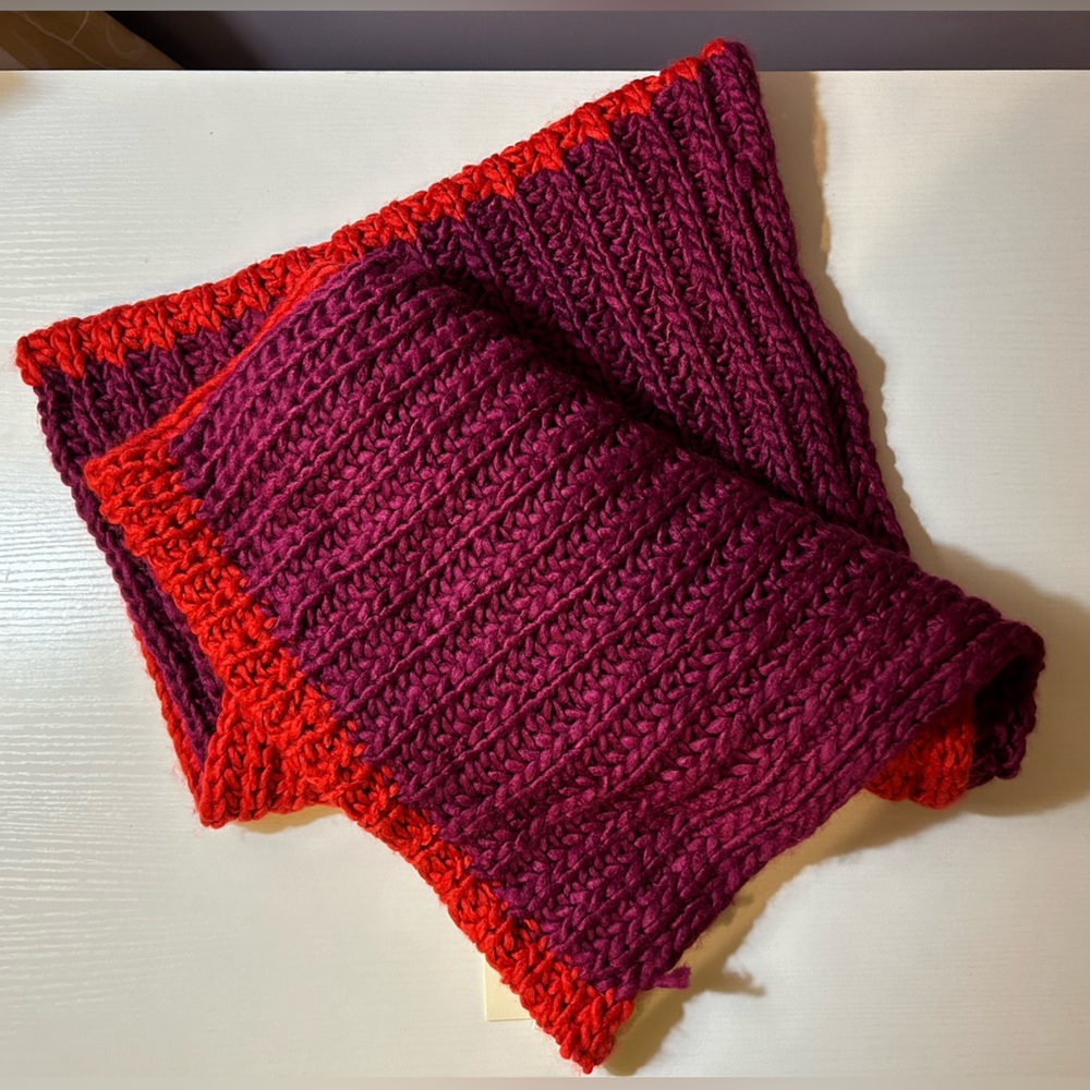 NWT Ann taylor red purple plum infinity scarf elegant classic one size